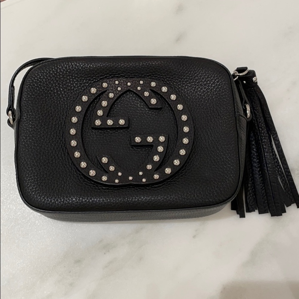 Gucci Soho Studded Black Leather crossbody